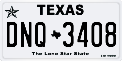 TX license plate DNQ3408