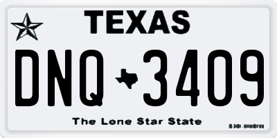 TX license plate DNQ3409