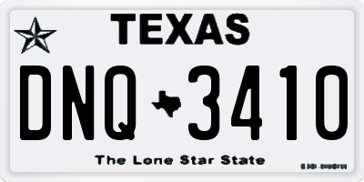 TX license plate DNQ3410