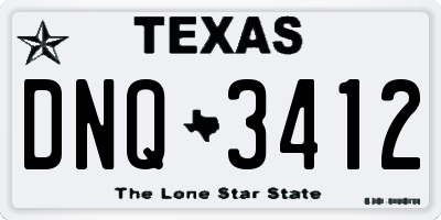TX license plate DNQ3412