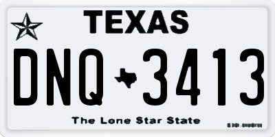 TX license plate DNQ3413
