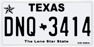TX license plate DNQ3414