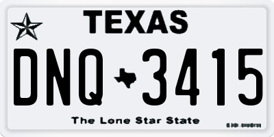 TX license plate DNQ3415