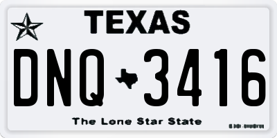 TX license plate DNQ3416