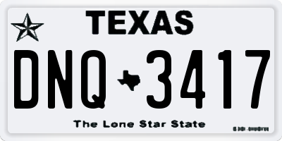 TX license plate DNQ3417