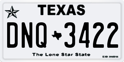 TX license plate DNQ3422