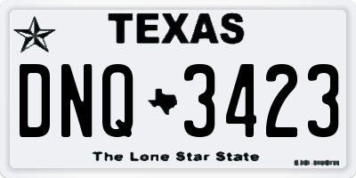 TX license plate DNQ3423