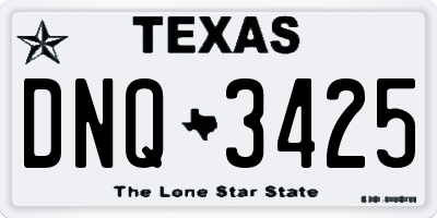 TX license plate DNQ3425
