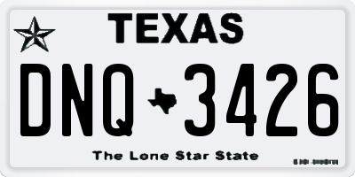 TX license plate DNQ3426