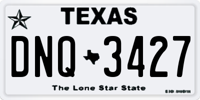 TX license plate DNQ3427