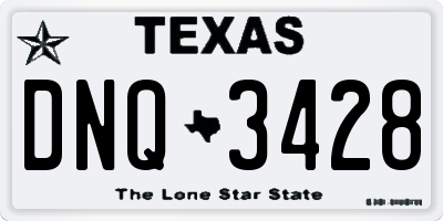 TX license plate DNQ3428