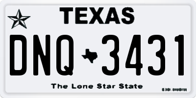 TX license plate DNQ3431