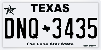 TX license plate DNQ3435