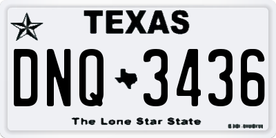 TX license plate DNQ3436