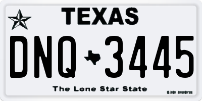 TX license plate DNQ3445