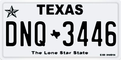 TX license plate DNQ3446