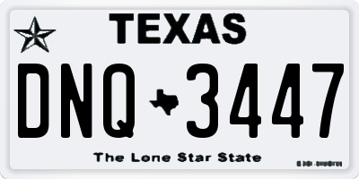 TX license plate DNQ3447