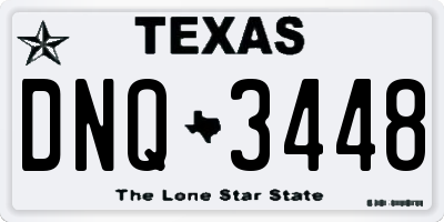 TX license plate DNQ3448