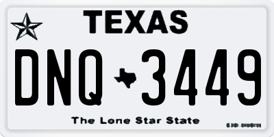 TX license plate DNQ3449