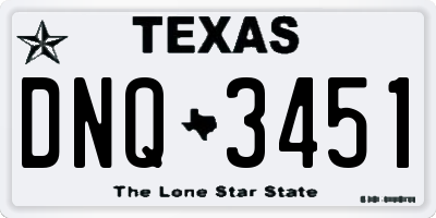 TX license plate DNQ3451