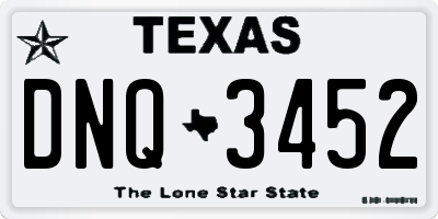 TX license plate DNQ3452