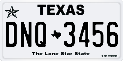 TX license plate DNQ3456