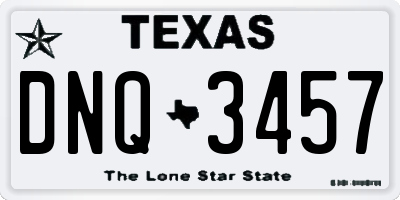 TX license plate DNQ3457