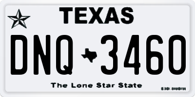 TX license plate DNQ3460