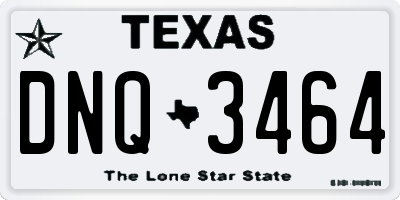 TX license plate DNQ3464