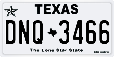 TX license plate DNQ3466