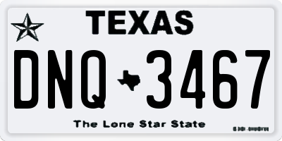 TX license plate DNQ3467