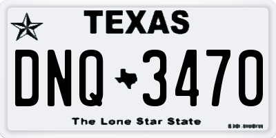 TX license plate DNQ3470