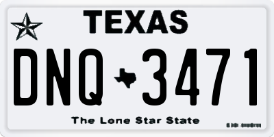 TX license plate DNQ3471
