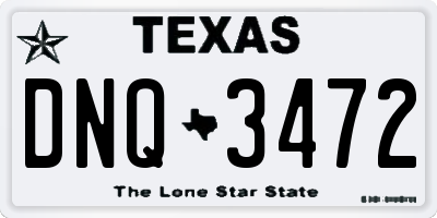 TX license plate DNQ3472
