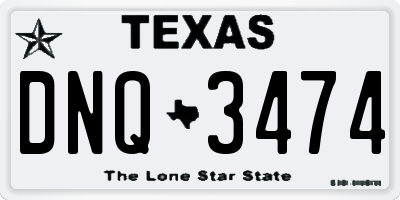 TX license plate DNQ3474
