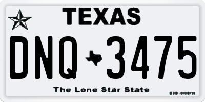 TX license plate DNQ3475