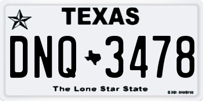 TX license plate DNQ3478
