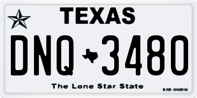 TX license plate DNQ3480