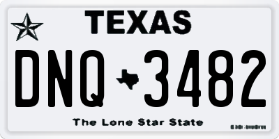 TX license plate DNQ3482