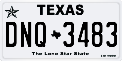 TX license plate DNQ3483