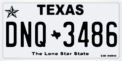 TX license plate DNQ3486