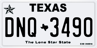 TX license plate DNQ3490