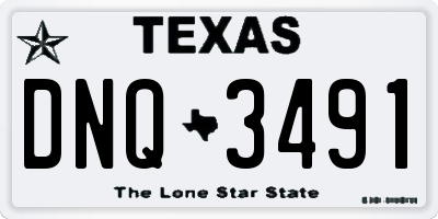 TX license plate DNQ3491
