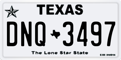 TX license plate DNQ3497