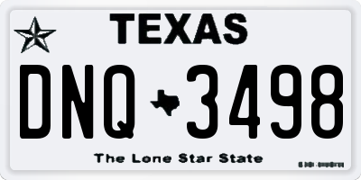 TX license plate DNQ3498