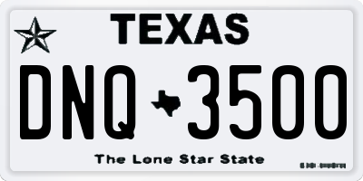 TX license plate DNQ3500