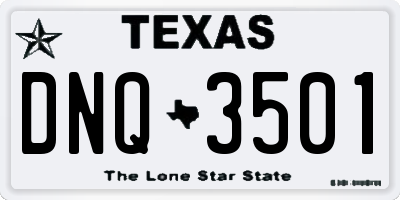 TX license plate DNQ3501