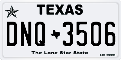 TX license plate DNQ3506