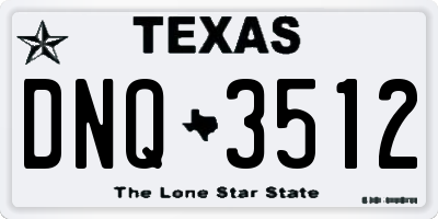 TX license plate DNQ3512