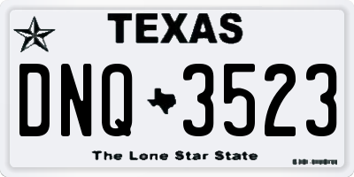 TX license plate DNQ3523